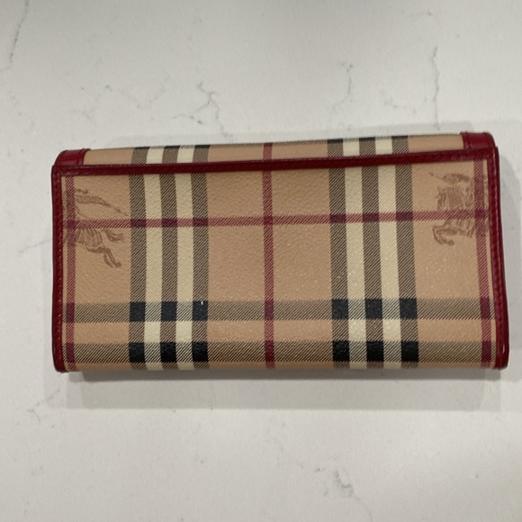 Burberry check red leather continental wallet - Picture 5 of 14
